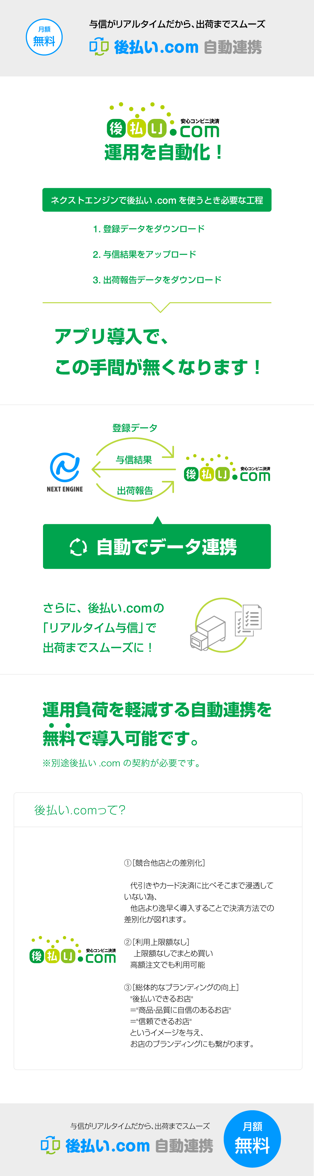 ネクストエンジン 後払い.com自動連携