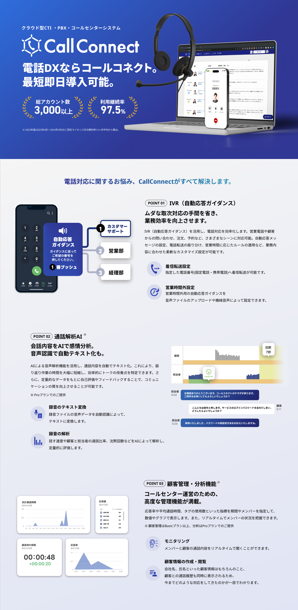 クラウド電話システム「CallConnect」 連携　