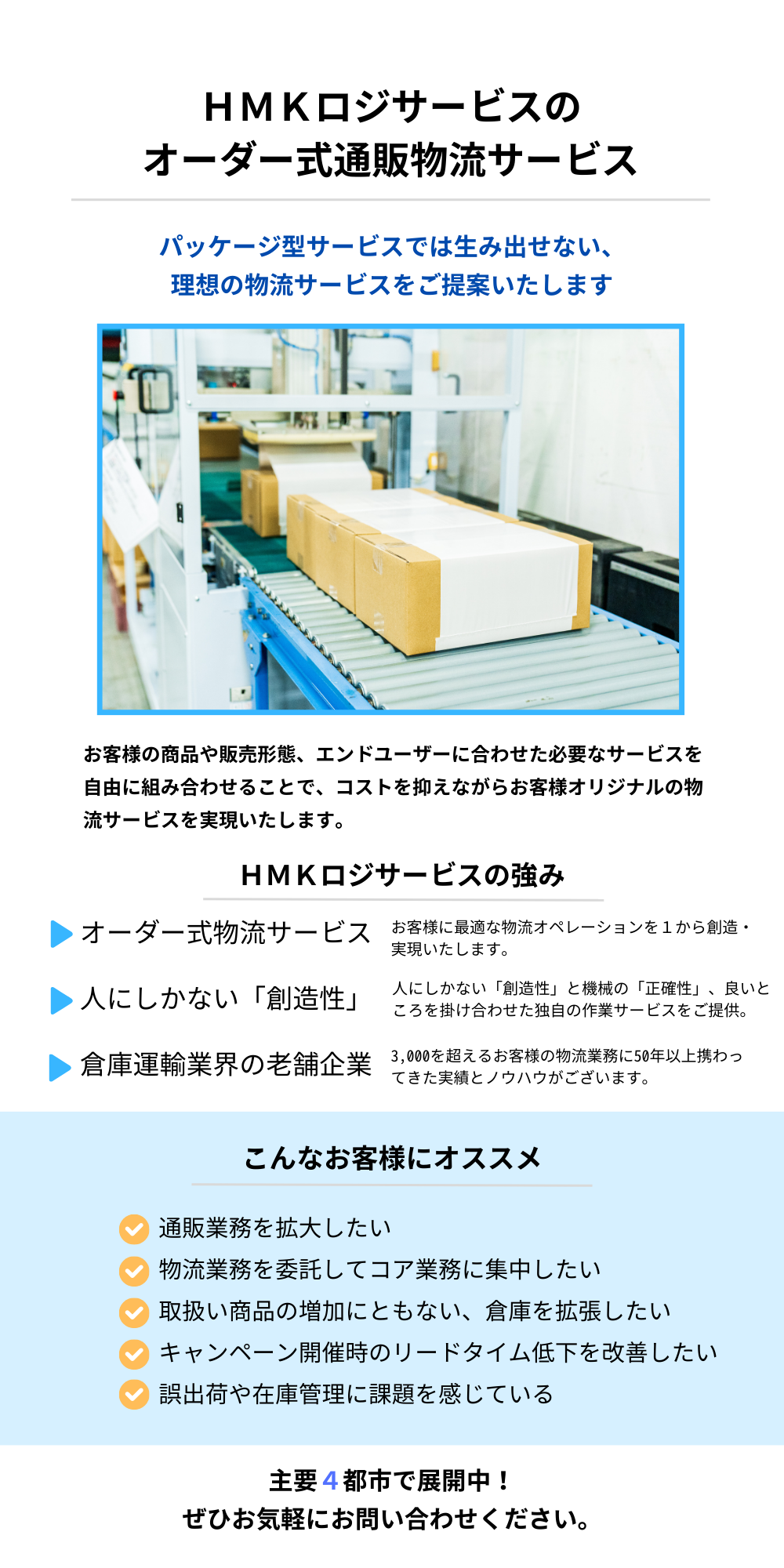 オーダー式通販物流サービス｜ＨＭＫロジサービス