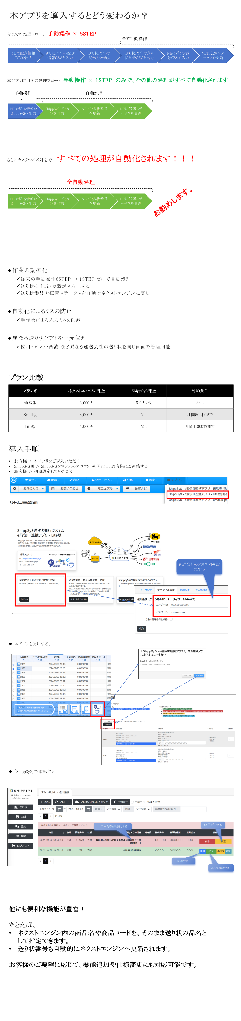ShippSyS送り状発行ソフト連携アプリ-通常版