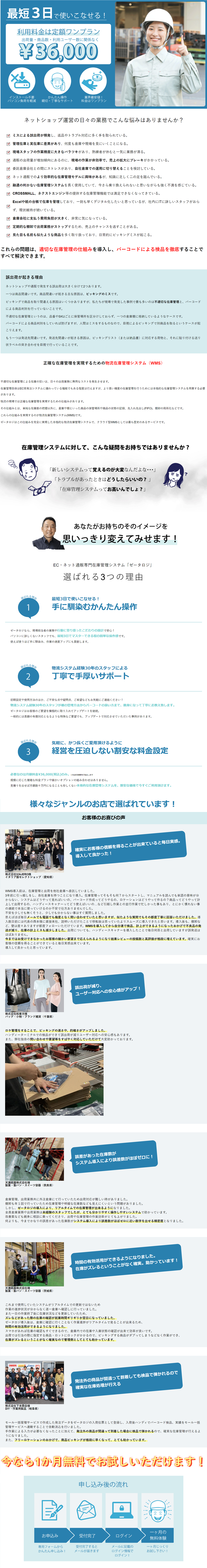 ネット通販専門在庫管理システム　ゼータロジ