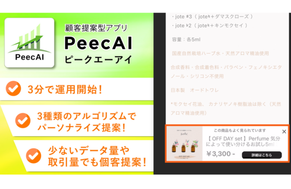 PeecAI：AIレコメンドエンジン×パーソナライズ