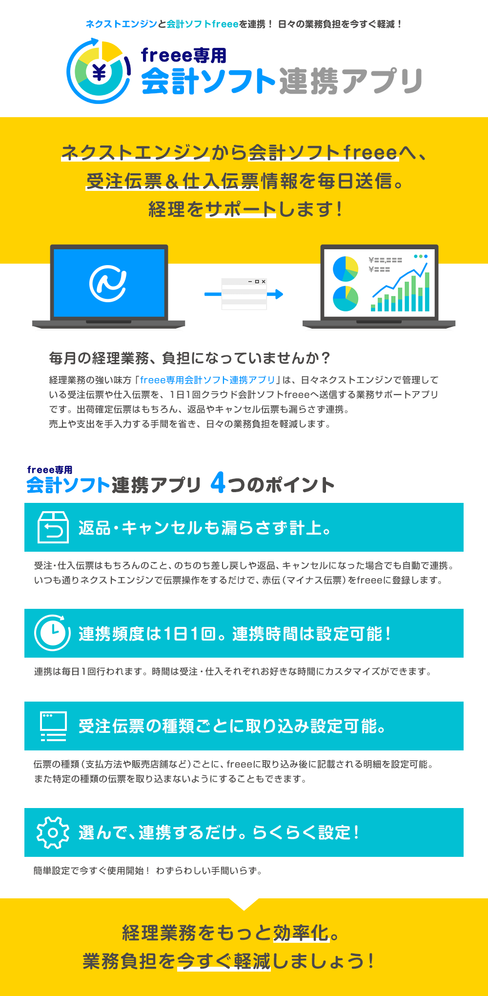 freee専用「会計ソフト連携アプリ」