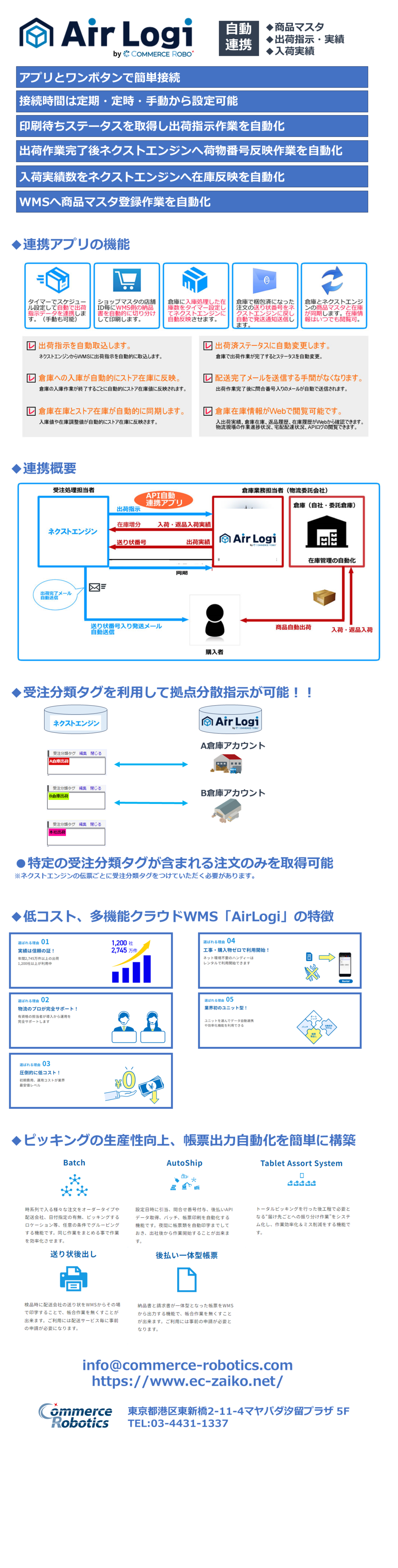 物流倉庫自動出荷・在庫管理アプリAir-Logi 連携